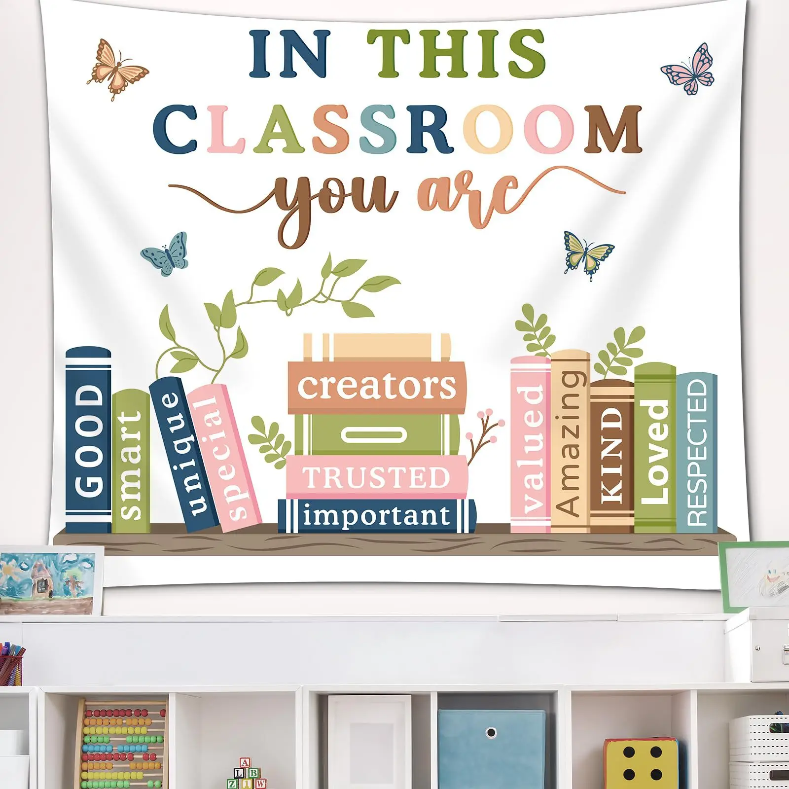 Green grass and flower pattern Home decoration wall hanging fabric tapestry decorative for family rooms background friend's gift - Image 2