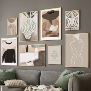 Boho Girl Book Line Rainbow Vase Quote Wall Art Canvas Painting Abstract Posters Prints Hotel Bar Pictures For Living Room Decor