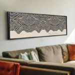 Framed, Ready To Hang, Large Modern Minimalist Wall Art, Black Beige Line Art Bauhaus Print, Unframed Wall Decor Canvas Art