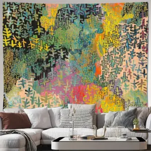 Bohemian Wall Tapestry Aesthetic Room Decor Nature Landscape Backdrop Forest Wall Hanging Trippy Art Home Textile Bedroom Decora
