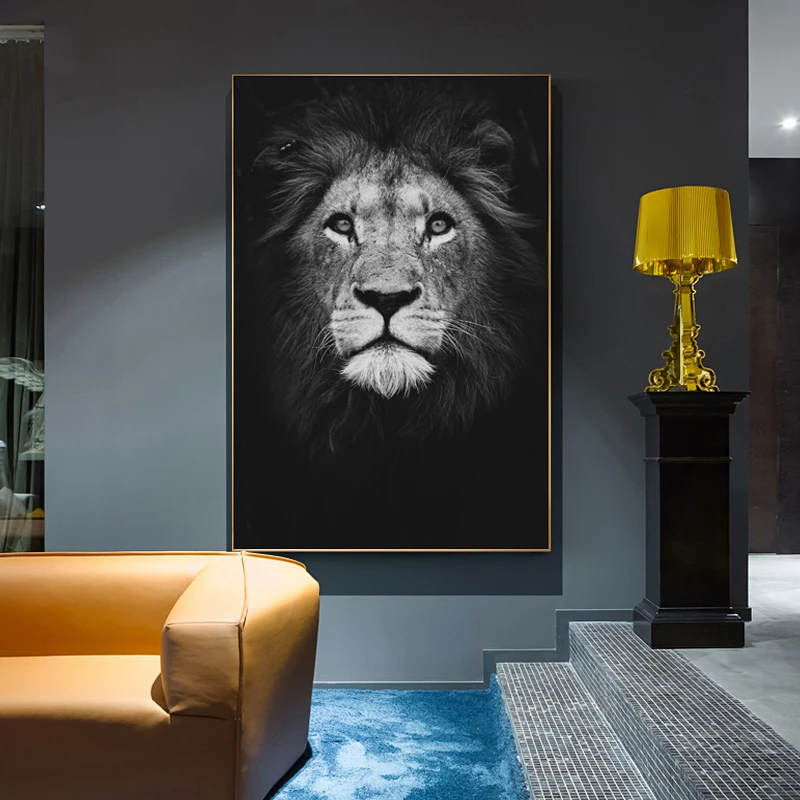 Canvas Painting Animal Wall Art Lion Elephant Hippo Zebra Poster And Modern Minimalist Photo Wall Living Room Bedroom Decoration - Image 4