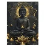 1000pcs Jigsaw Puzzle - Meditative Buddha with Golden Halo, Serene Design for Adults, Families, and Parties, Scratch-Resistant