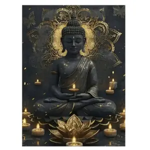 1000pcs Jigsaw Puzzle - Meditative Buddha with Golden Halo, Serene Design for Adults, Families, and Parties, Scratch-Resistant
