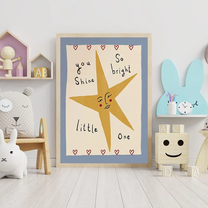 Bohemian Sun Moon Animal Cartoon Illustration Poster Prints Canvas Painting Wall Art Picture Living Kindergarten Room Home Decor - Image 4