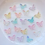 100Pcs New Cute 7*10mm Resin Mini Plated Butterfly Flat Back Cabochon Scrapbook Kawaii DIY Embellishments Accessories