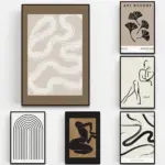 Bohemian Style Minimalist Canvas Painting Sexy Girl Abstract Line Poster Print Nordic Mural Wall Art Living Room Home Decoration