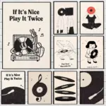 Black And White Music Vinyl Record Anime Posters Sticky HD Quality Wall Art Retro Posters For Home Kawaii Room Decor