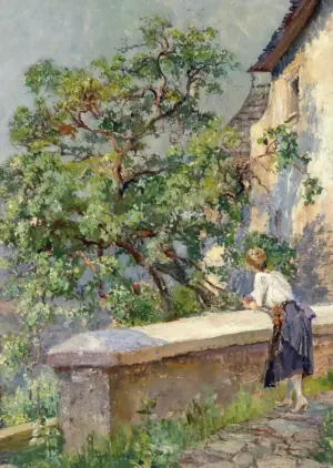 Vintage Landscape River Flowering Garden Forest Meadow Poster Print Wall Art Pictures Canvas Painting Living Room Home Decor