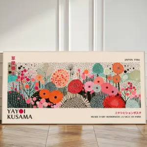 Colorful Yayoi Kusama Poster Abstract Floral Print Japanese Art Canvas Painting Exhibition Gallery Wall Art Picture Home Decor