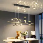 Modern Dining Room LED Pendant Light with Remote Control Dimmable Dining Table Hanging Lamp 90-260v Home Decor Chandelier Lights