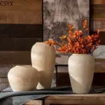 Creative Korean Rustic-Inspired New Chinese Simple Ceramic Vase - Perfect Tabletop/Hotel Decor, Elevate Room & Chambre Ambiance