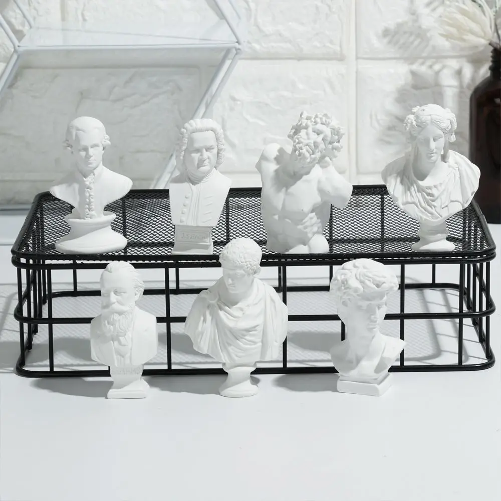 New Mini Figurine Plaster Statue Greek Mythology Celebrities Famous Sculpture Drawing Practice Gypsum Bust Portraits Home Decor - Image 2