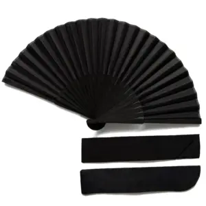 Chinese Style Black Hand Fan Vintage Folding Fans Wedding Party Favor Supplies Chinese Dance Home Party Folding Decorative Fans