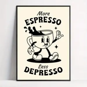More Espresso Less Depresso Wall Art Prints Canvas Painting Poster Picture For Living Bedroom Play Room Home Decor