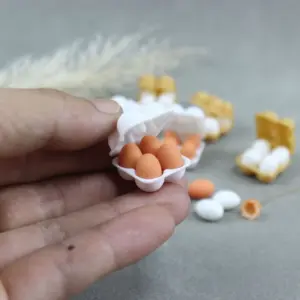1:12 Dollhouse Simulation Eggs Dollhouse Kitchen Food Decoration New Miniature Egg Tray Egg Box Toy Life Scene Accessories