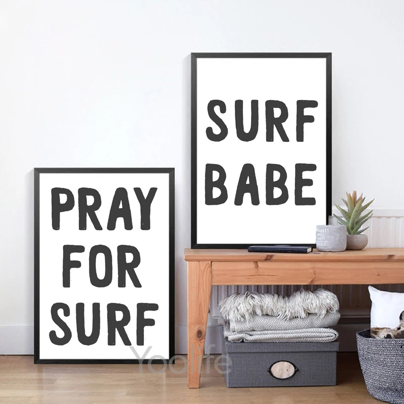 Beach Tropical Landscape Posters Prints Palm Beach Surf Wall Art Canvas Painting Black and White Photography Pictures Home Decor - Image 5