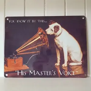 His Masters Voice You Know It By This small Steel Tin Sign Wall Decor Metal Poster Metal Painting Metal Palque 2020 Drop Shippin