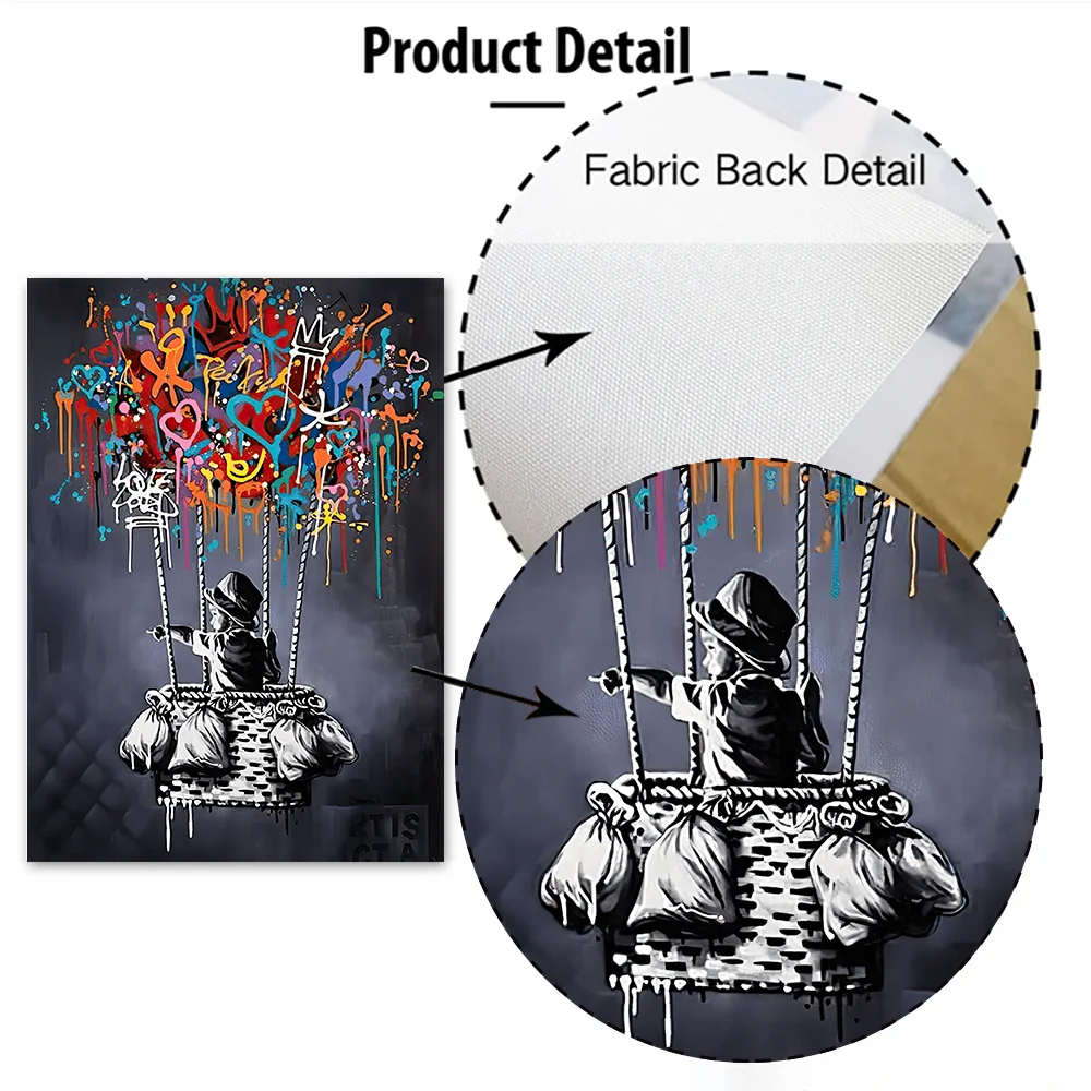Classic Abstract Wall Art Banksy Street Graffiti Wall Art HD Canvas Print Poster Home Living Room Bedroom Decoration - Image 6