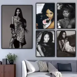 N-Naomi C-Campbell famous Model Painting Calligraphy Canvas Poster Waterproof & Durable Ideal Wall Decor for Every Space