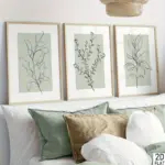 3pcs/set Sage Green Plant Line Art Canvas Poster Nordic Bohemian Neutral Flower Wall Art Poster for Modern Spring Home Decor