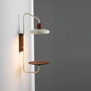 Nordic Iron Wood Acrylic LED Decor Home Wall Lamp High-end Creative Bedroom Foyer Dining Room Lighting Fixtures