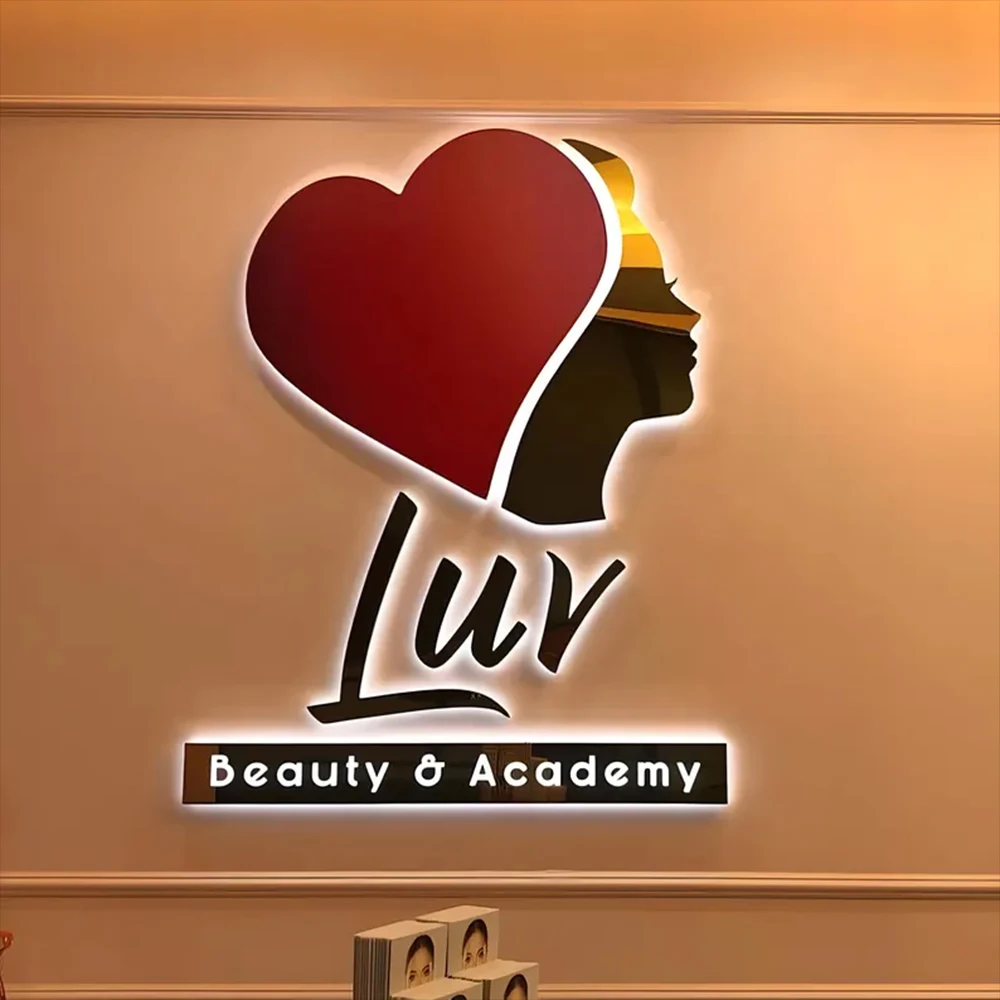 Custom Business Logo Illuminated Backlit Sign 3D Metal Letters Stainless Steel Outdoor Office Wall Signage for Dropshipping - Image 4