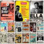 MISES JAZZ Metal Plaque Music Metal Poster Home Cafe Metal Sign Poster Wall Decorative Classic Metal Plate Industrial Decor