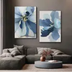 Abstract Blue Color Flower Poster Modern Combination Canvas Print Paintings Wall Art Pictures for Living Room Decor Cuadros