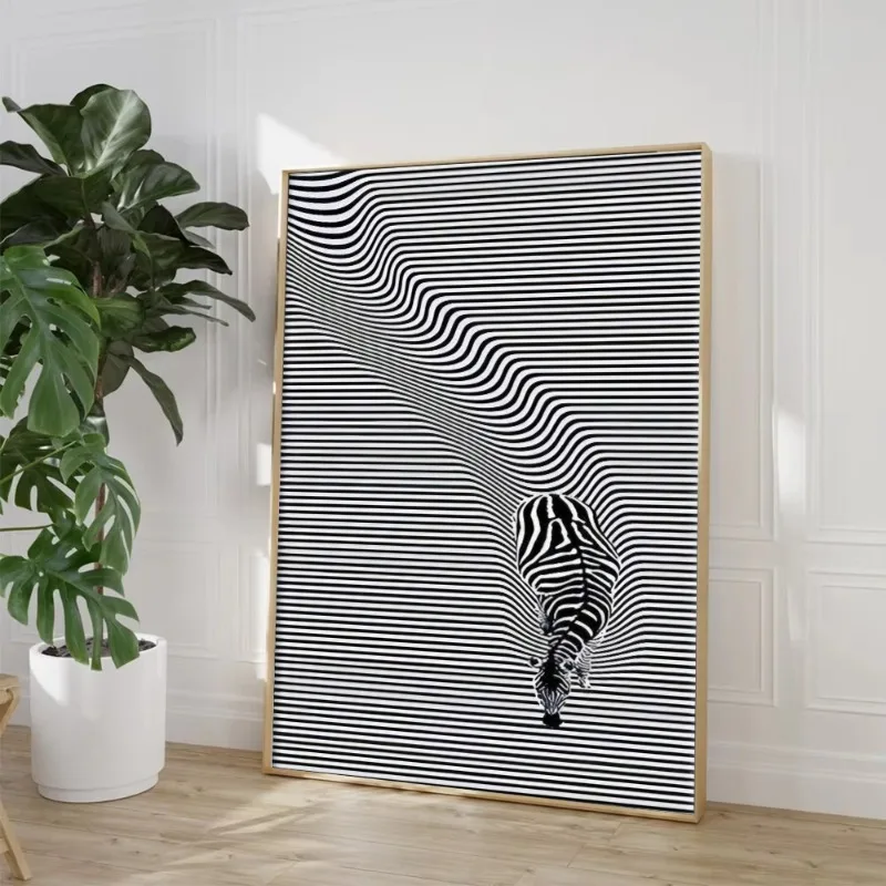 Striped Black and White Zebra Poster Canvas Painting Print Animal Aesthetic for Living Room Home Decor Cuadros - Image 3