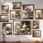 Vintage Guava Fig Fruit Still Life Aesthetic Posters Print Antique Vase Canvas Painting Farmhouse Living Room Kitchen Home Decor