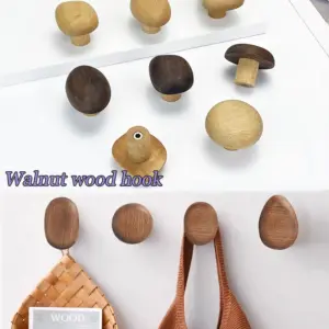 Natural Wooden Wall Mounted Coat Hooks Minimalist Hat Key Hanger Pegs For Hanging Towel Cap Bag Home Entryway Decoration 2025