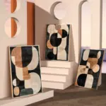 Abstract Minimalism Wabi-Sabi Style Art Poster Print Beige Brown Line Texture Wall Canvas Painting Modern Living Room Home Decor