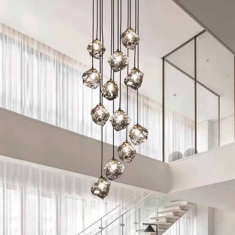 Nordic home decoration, stair chandelier, living room and dining room Pendant lights, ceiling light, indoor lighting - Image 3