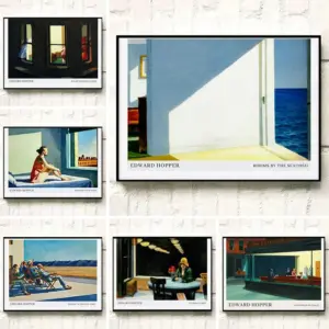Edward Hopper Exhibition Rooms By The Sea Posters Print Wall Art Pictures Canvas Painting Living Room Bedroom Home Decor Gifts