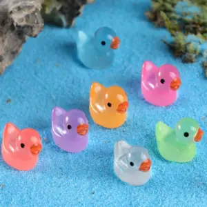 Yellow Duck Ornament Miniature Figures Tiny Duck Resin Handicraft Micro Landscape Decoration
