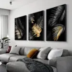 Gold Leaf Canvas Abstract Paintings Wall Art Posters and Prints Decorative Pictures for Living Room Nordic Cuadros Home Decor