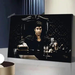 Movie Scarface Portrait Luxury Art Canvas Painting Prints Poster Cool Character Wall Art Picture for Modern Living Room Decor