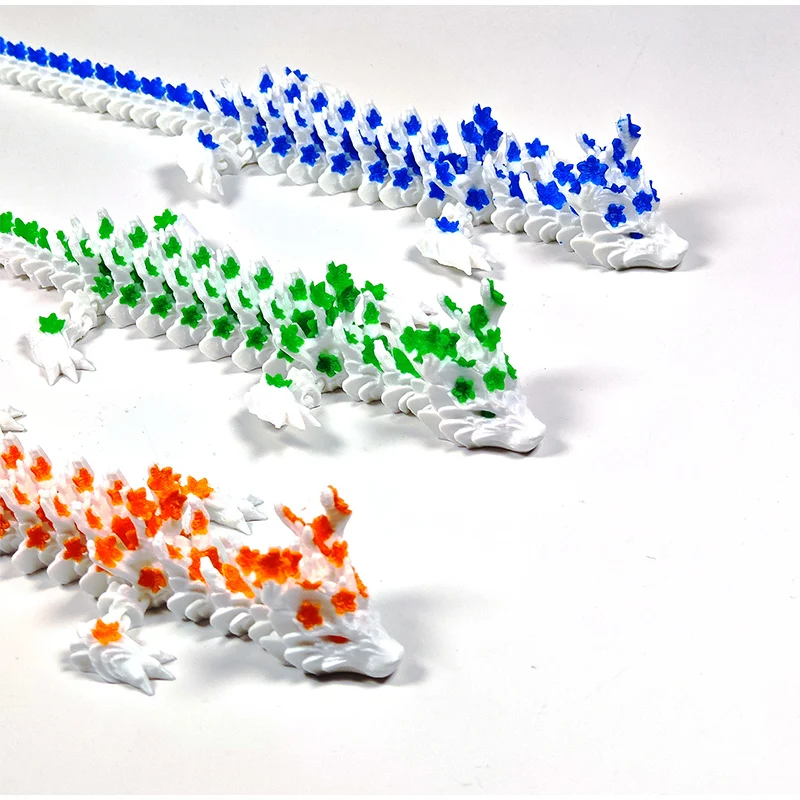 3D Printed Crystal Dragon Articulated Dragon Fidget Toy Cherry Blossom Dragon Home Office Decor Birthday Gift For Boys 2025 - Image 3