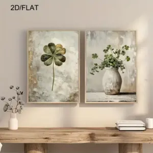 Prints Still Life Plant Wall Art Posters for Modern Living Room Bedroom Bathroom Home Decor Retro Lucky Four-leaf Clover Canvas
