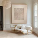 2D/Flat Bohemian Style Beige Neutral Wall Art, Frameless Modern Wall Art Poster for Living Room and Bedroom Decortions Gifts