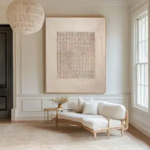 2D/Flat Bohemian Style Beige Neutral Wall Art, Frameless Modern Wall Art Poster for Living Room and Bedroom Decortions Gifts