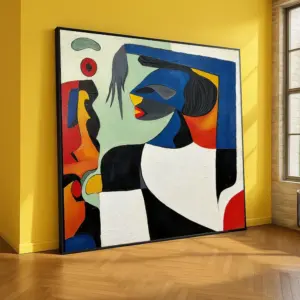 Abstract Geometric Figure Canvas Wall Art Contemporary Pop Art Wall Decor Modern Aesthetic Poster Print Vibrant Canvas Painting