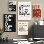 Minimalist Motivational Quotes Inspirational Discipline Art Poster Canvas Painting Wall Prints Picture Room Home Office Decor