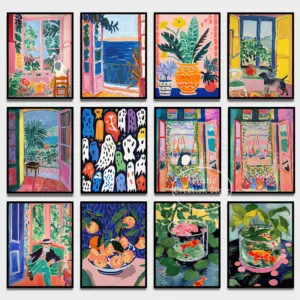 Henri Matisse Goldfish in A Bowl Painting Wall Art Print Canvas Painting Colorful Flowers for Living Room Nordic Home Decor Gift