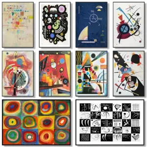 Wassily Kandinsky Geometric Decomposition Balance Retro Artwork Poster Canvas Paintings Wall Art Pictures Museum Home Decor