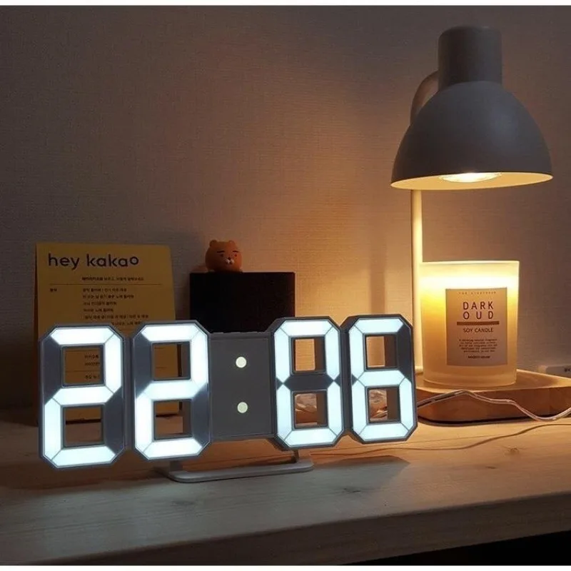 LED Digital Alarm Clock Wall Hanging With 3D Display Date Temperature For Home Kitchen Office Decoration Clocks Decor - Image 4