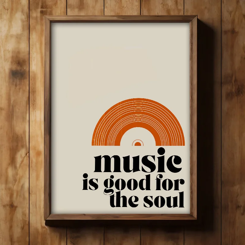 Retro "Music Is Good for The Soul" Quotes Canvas Prints Gorgeous Music Art Posters for Modern Home Office Living Room Home Decor - Image 3