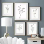 Minimalist Line Art Flower Bouquet Botanical Poster Black and White Wildflower Canvas Painting Wall Art Living Room Home Decor