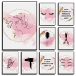 Boho Chic Salon Wall Art Microblading  Lash Tech Canvas Prints Minimalist Beauty Studio Decor for Hair Spa Brow Studio Aesthetic