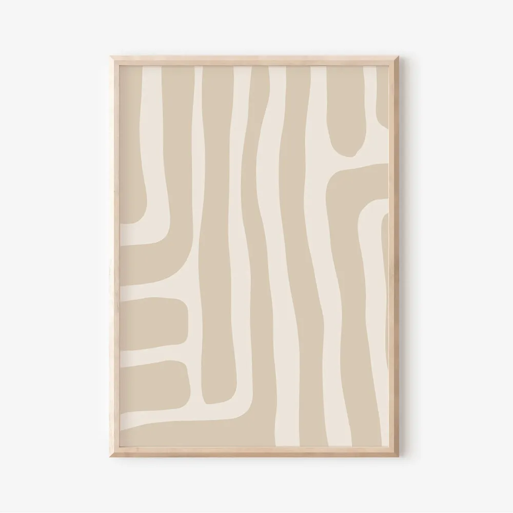 Boho Abstract Geometric Mid Century Poster Print Beige Canvas Painting Modern Neutral Wall Art Pictures Living Room Home Decor - Image 4